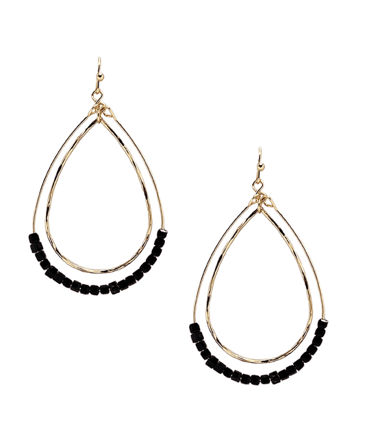 Double Teardrop w/ Beads Earring