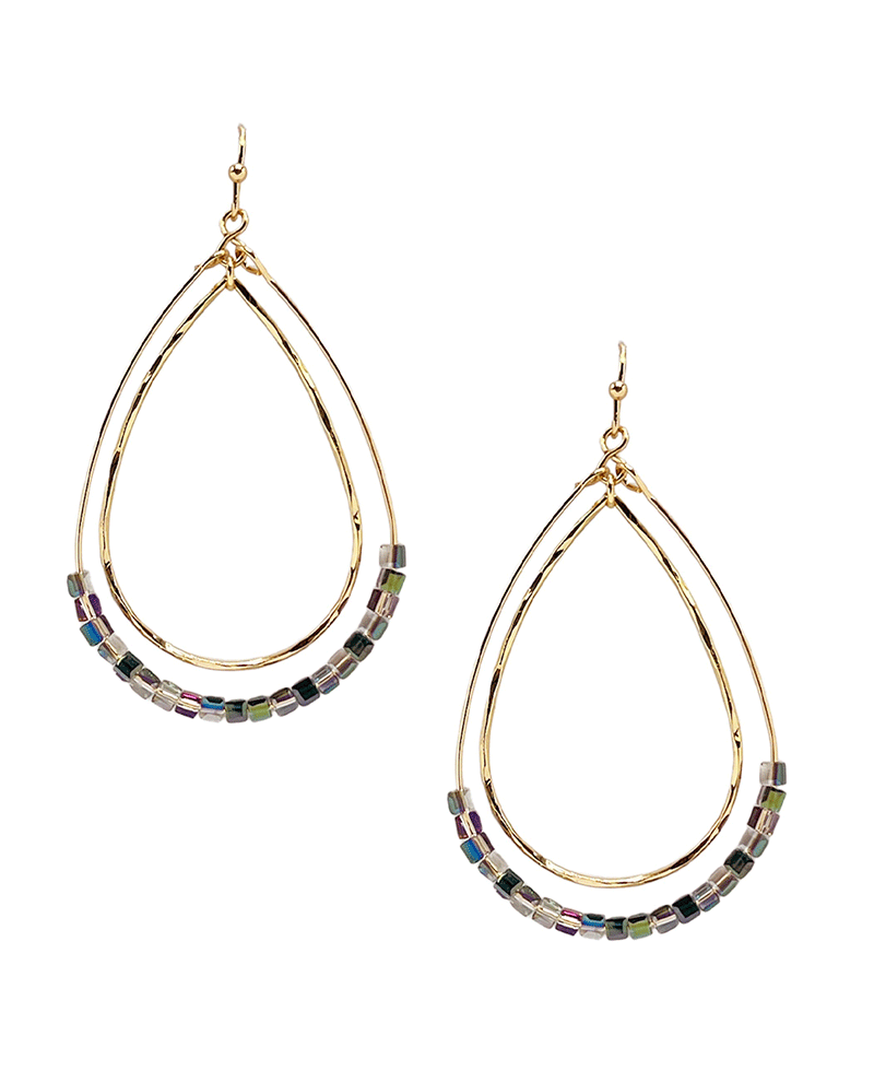 Double Teardrop w/ Beads Earring
