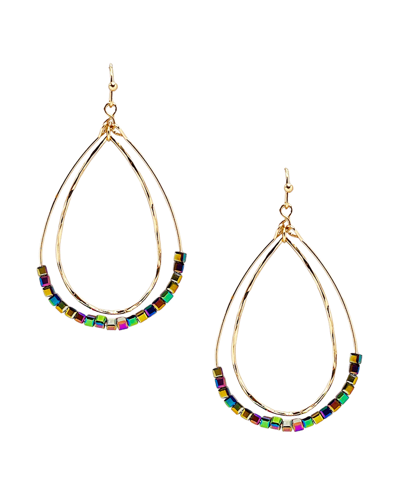 Double Teardrop w/ Beads Earring