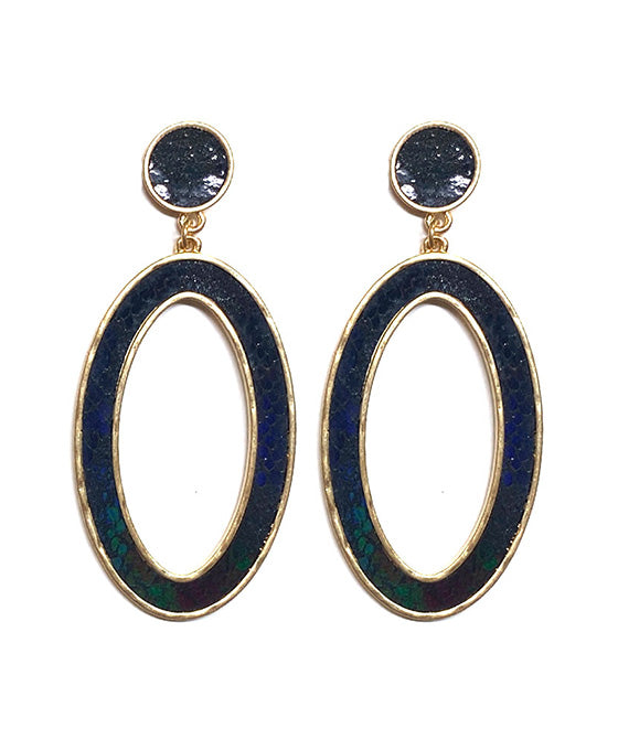 Oval Shape Post Earring