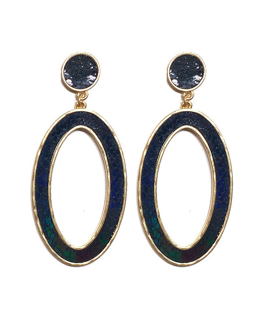 Oval Shape Post Earring