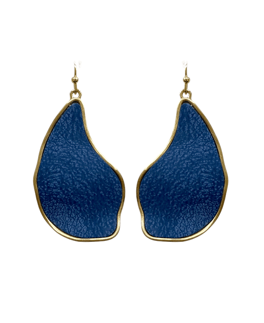 Geo Shape Leather Metal Earring
