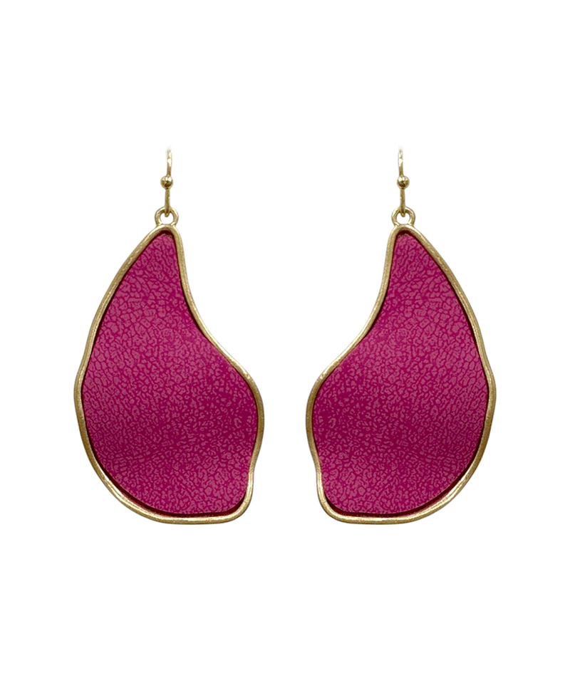 Geo Shape Leather Metal Earring
