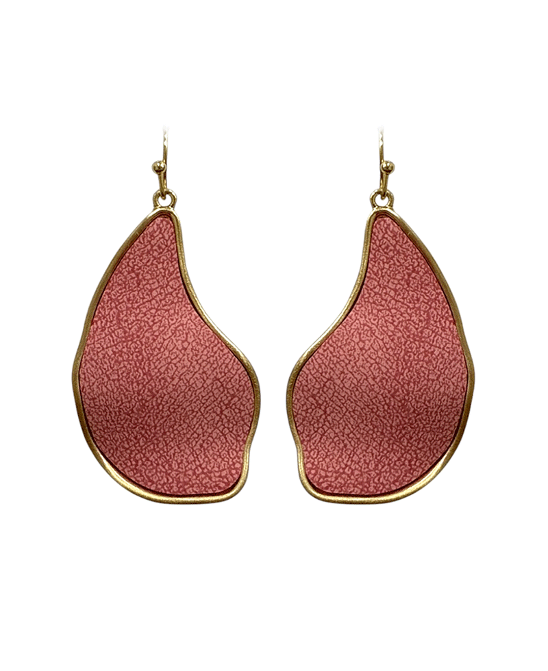 Geo Shape Leather Metal Earring