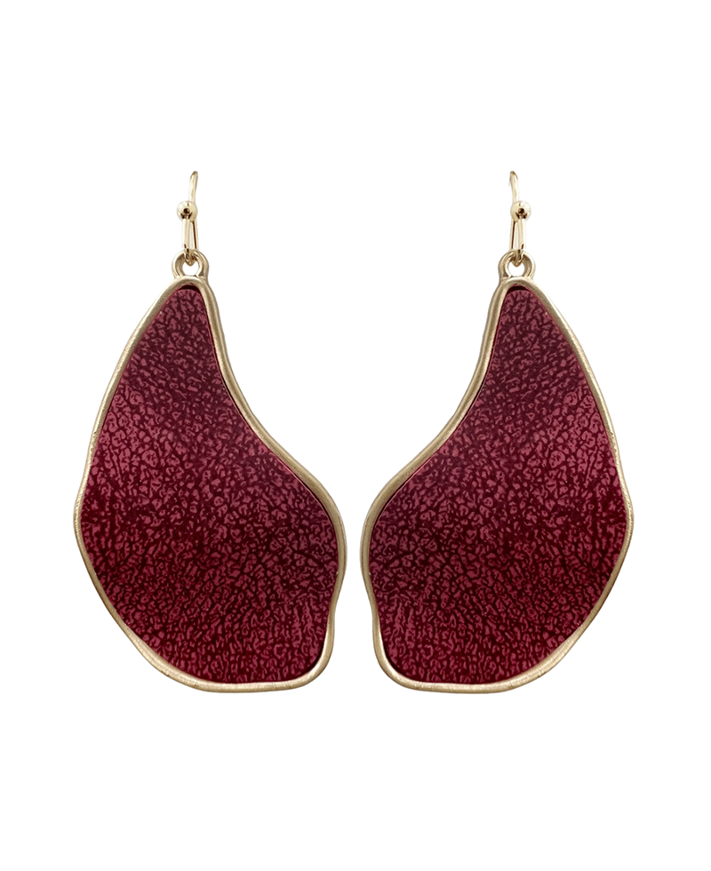 Geo Shape Leather Metal Earring