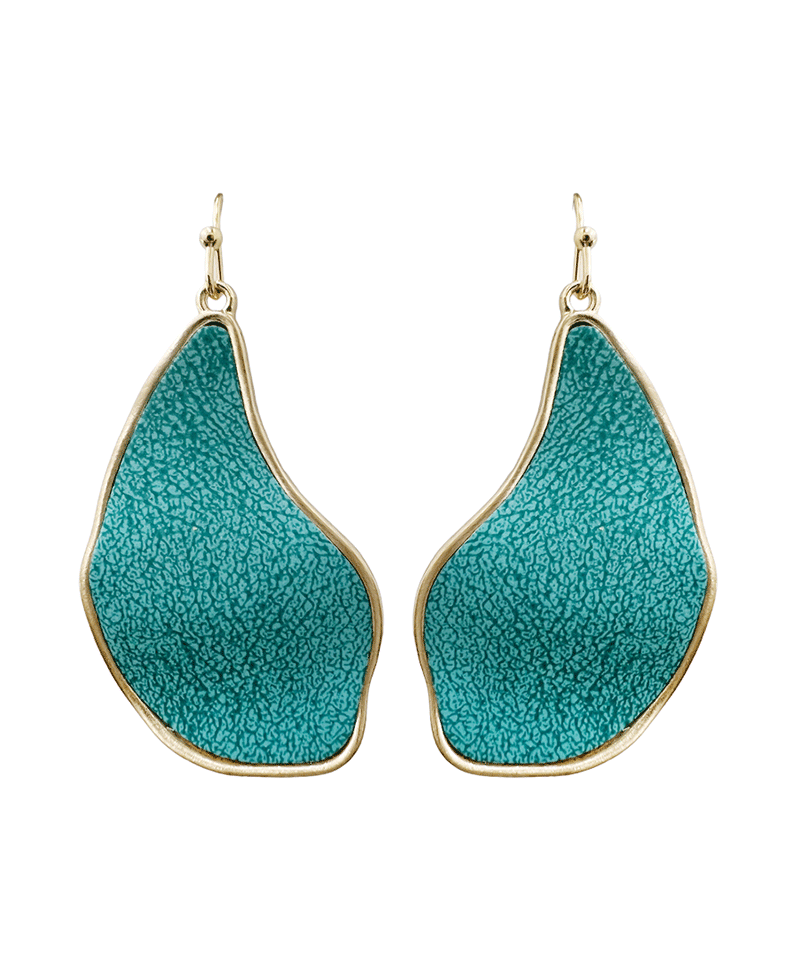 Geo Shape Leather Metal Earring