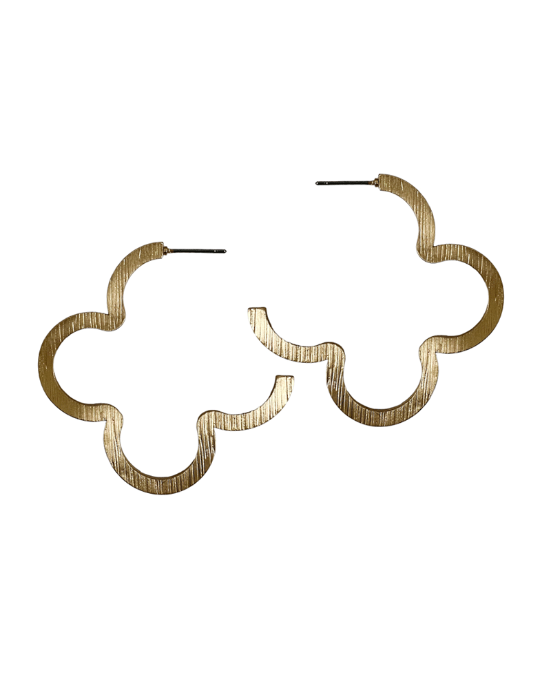 Open Clover Metal Hoop Earring