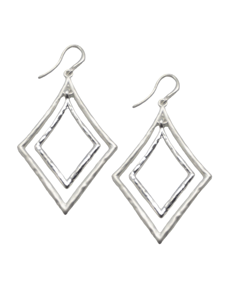 Textured Double Diamond Earring
