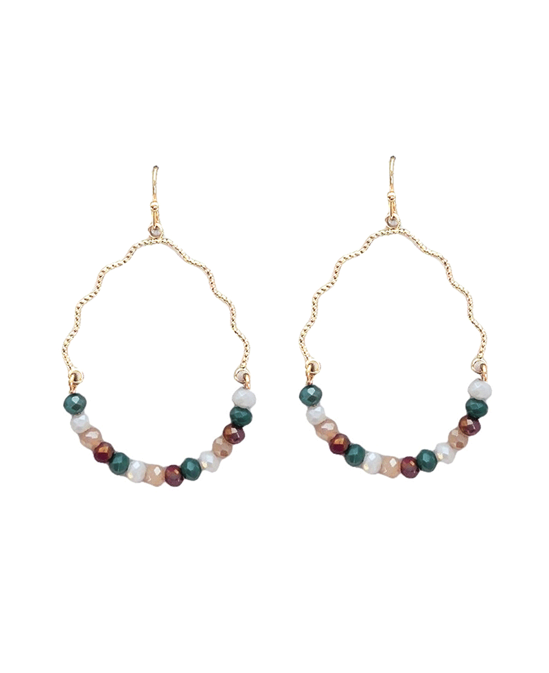 Glass Bead Teardrop Shape Earring