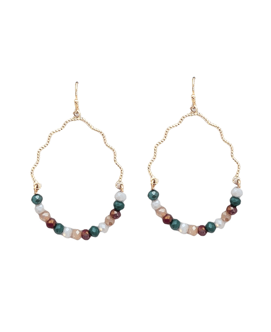 Glass Bead Teardrop Shape Earring