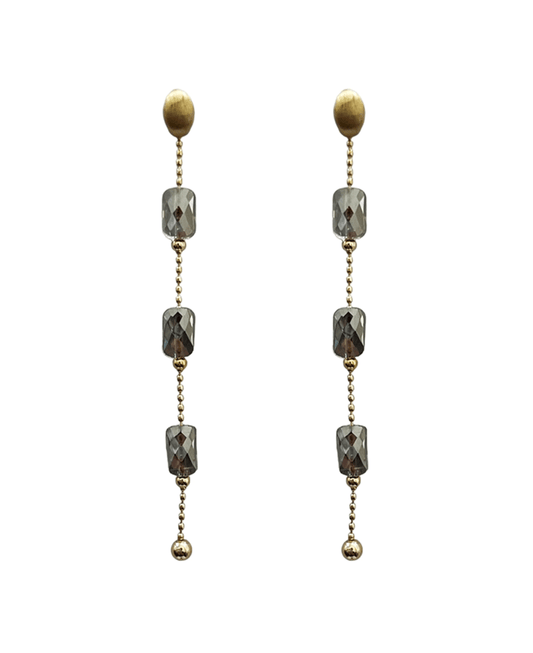 Chain w/ Beads Drop Post Earring