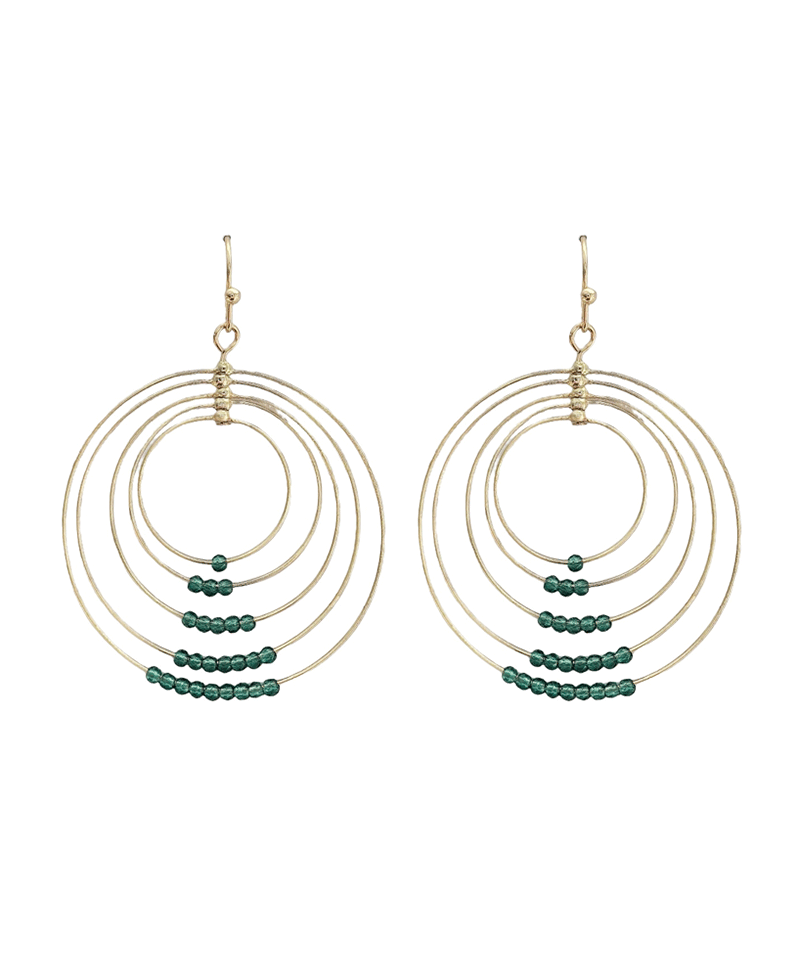 Multi Circle w/ Beads Earring