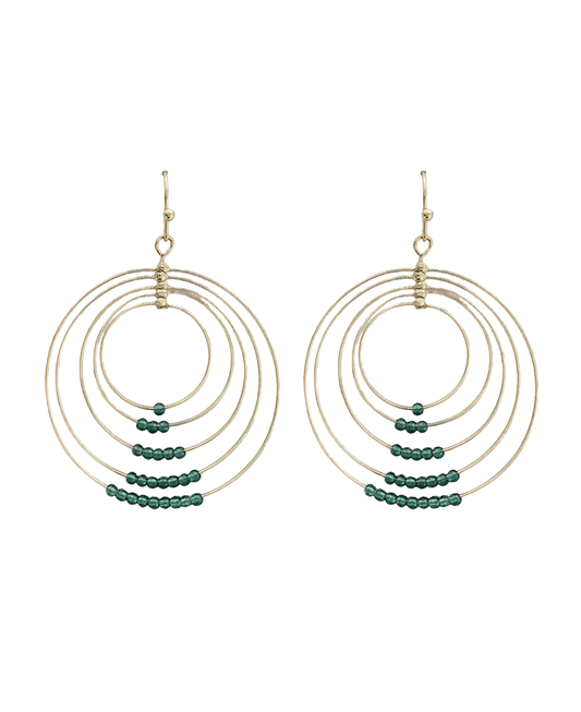 Multi Circle w/ Beads Earring