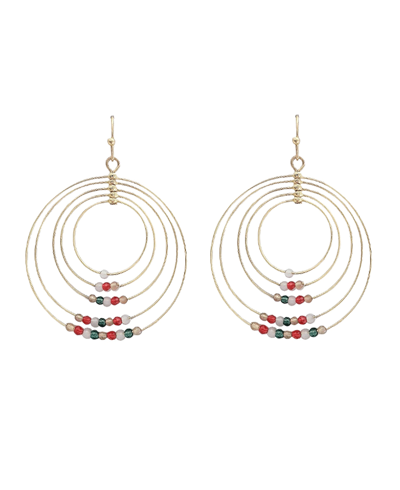 Multi Circle w/ Beads Earring