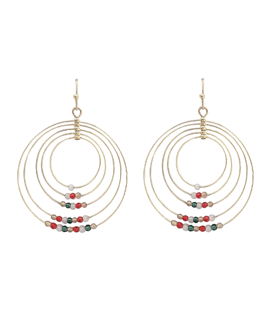 Multi Circle w/ Beads Earring