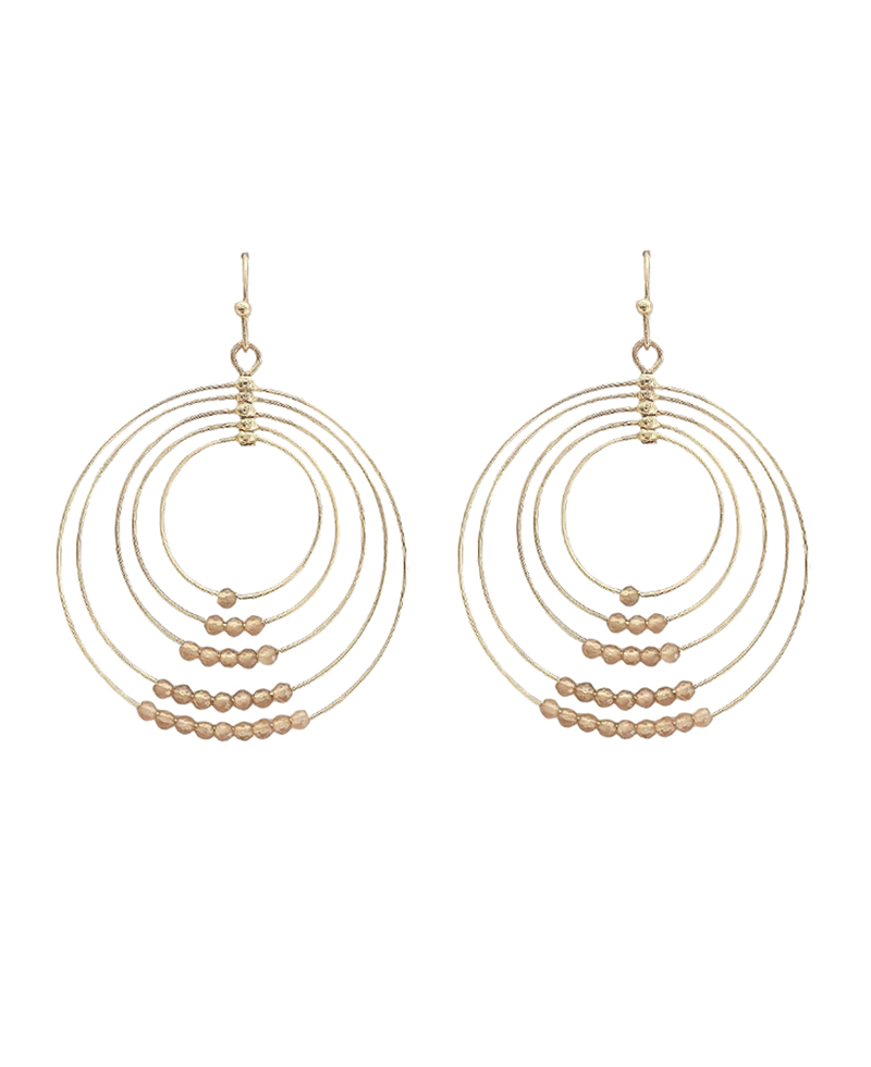 Multi Circle w/ Beads Earring