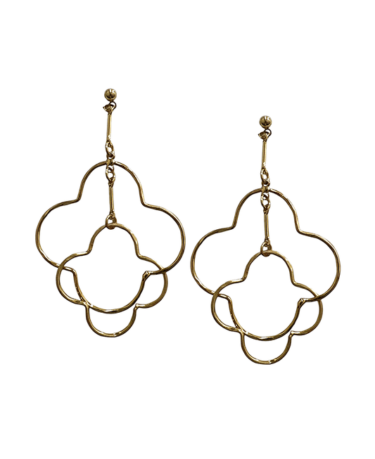Double Wire Clover Earring