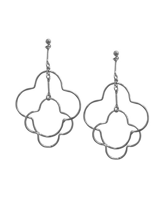 Double Wire Clover Earring