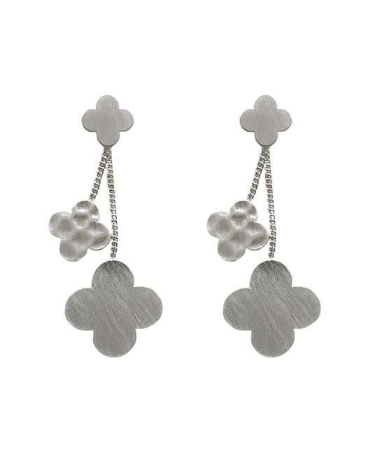 Metal Clover Drop Post Earring
