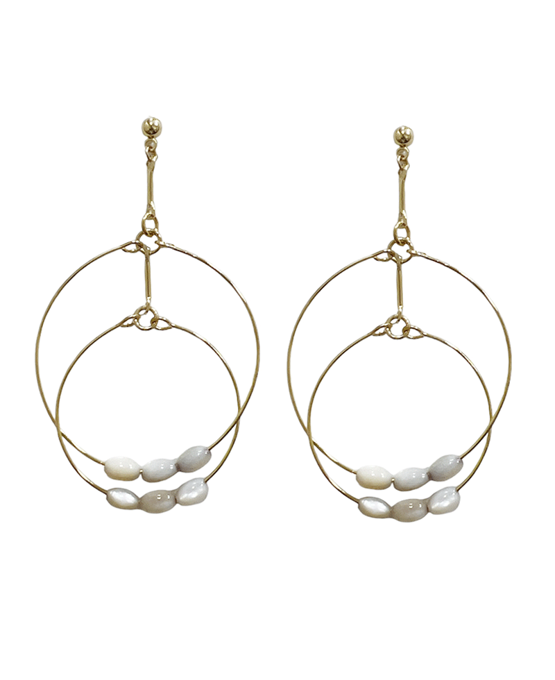 Wire Round Linked Post Earring