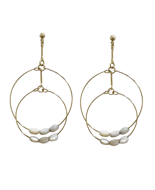 Wire Round Linked Post Earring