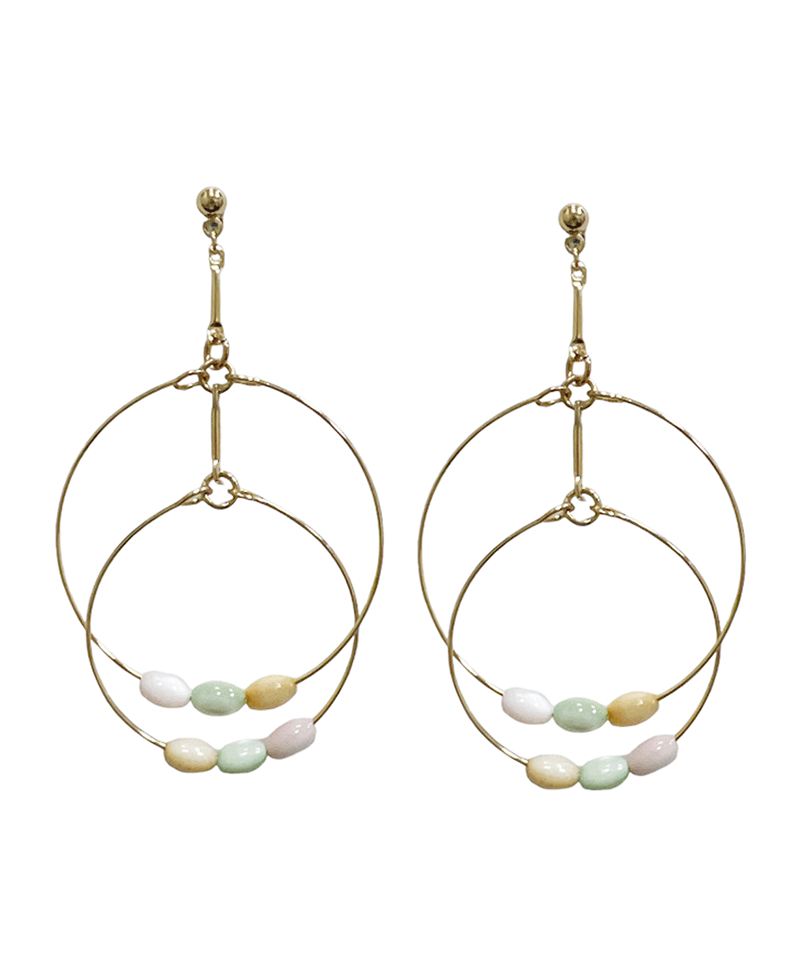 Wire Round Linked Post Earring