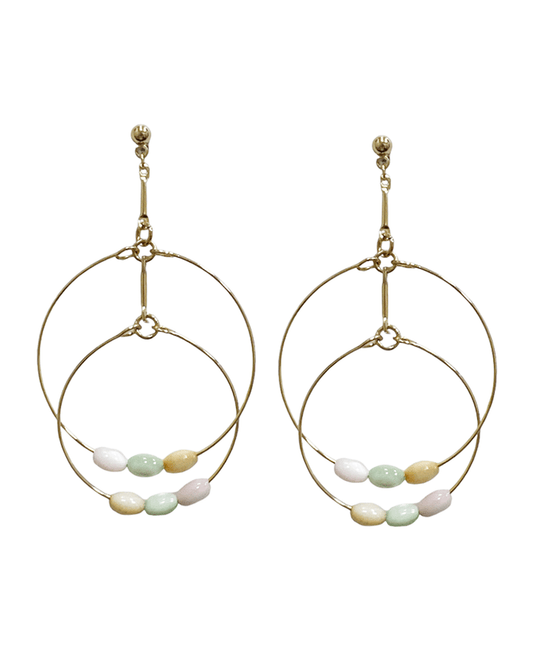 Wire Round Linked Post Earring