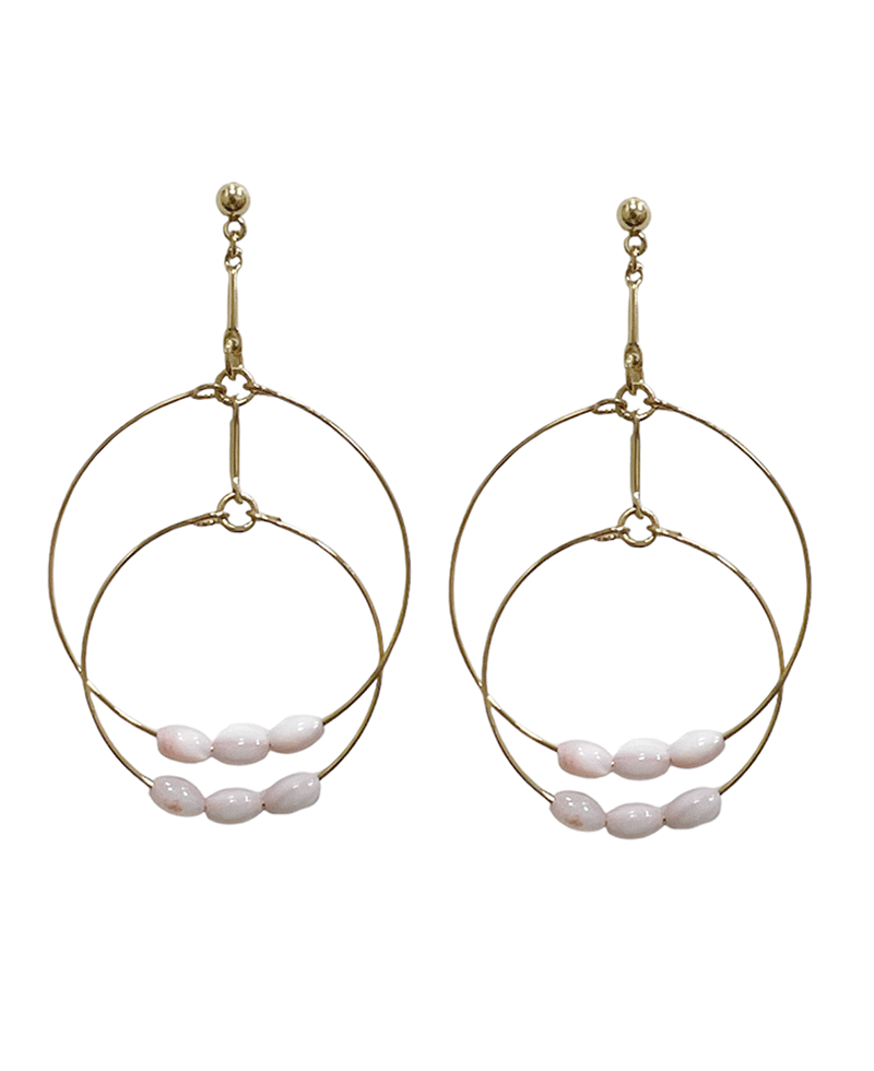 Wire Round Linked Post Earring