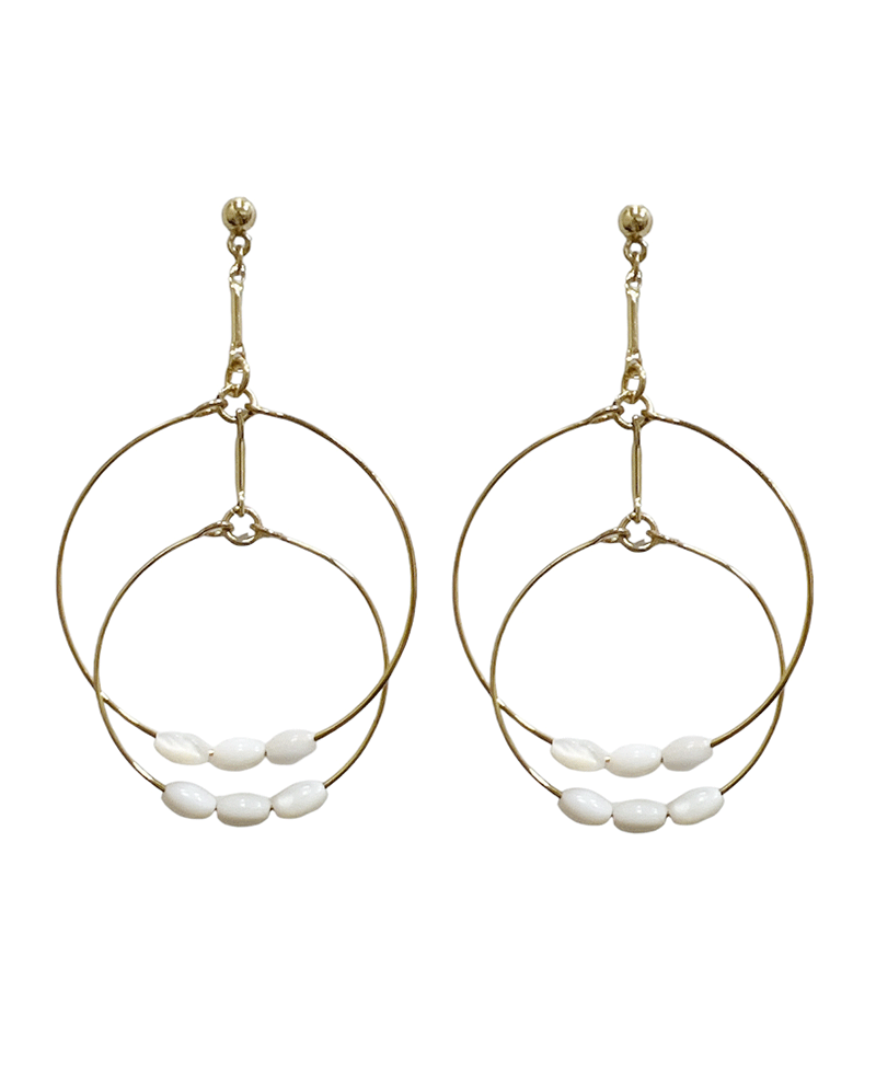 Wire Round Linked Post Earring