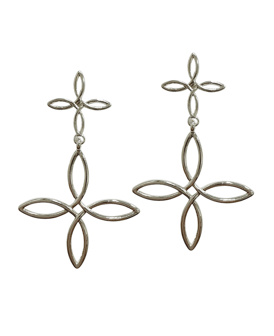 Flower Shape Linked Post Earring