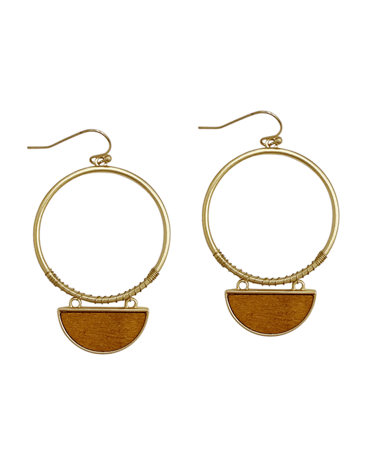 Metal Round w/ Halfmoon Earring