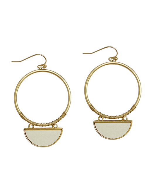 Metal Round w/ Halfmoon Earring