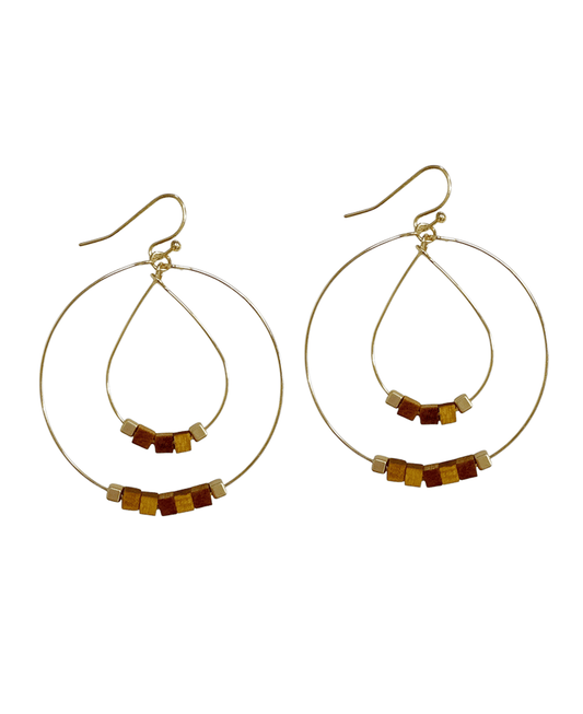 Circle & Teardrop w/ Beads Earring