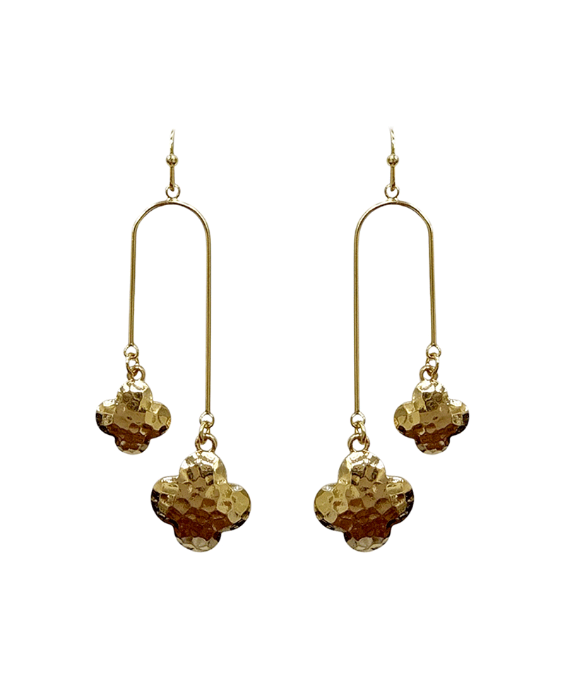Double Clover Metal Earring