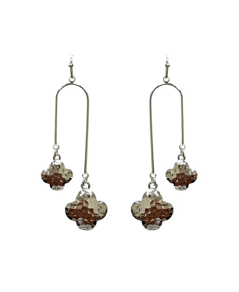 Double Clover Metal Earring