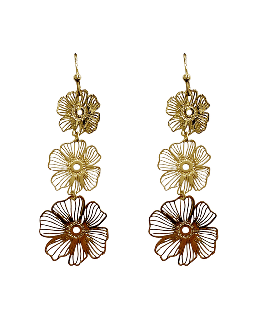 Filigree Flower Drop Earring