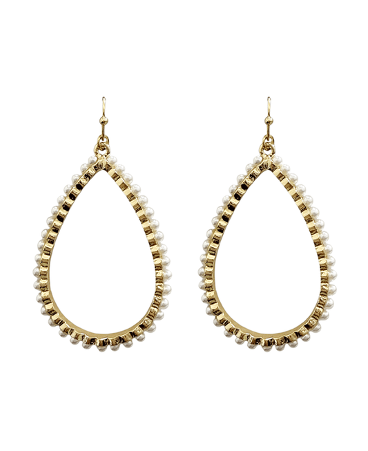 Teardrop Metal w/ Pearl Earring