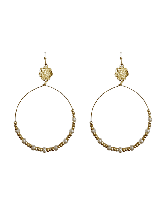 Beaded Wire Circle Earring