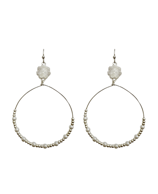 Beaded Wire Circle Earring