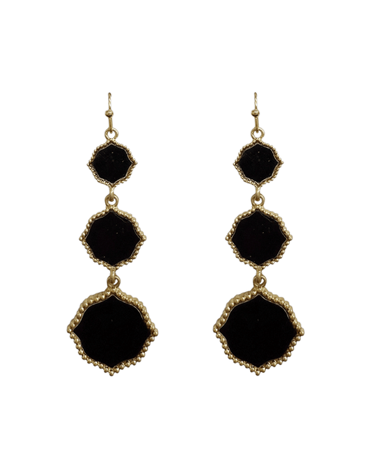 3 Drop Octagon Shape Earring