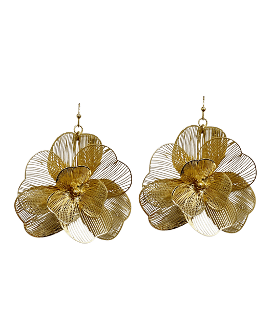 Meshed Flower Shape Earring