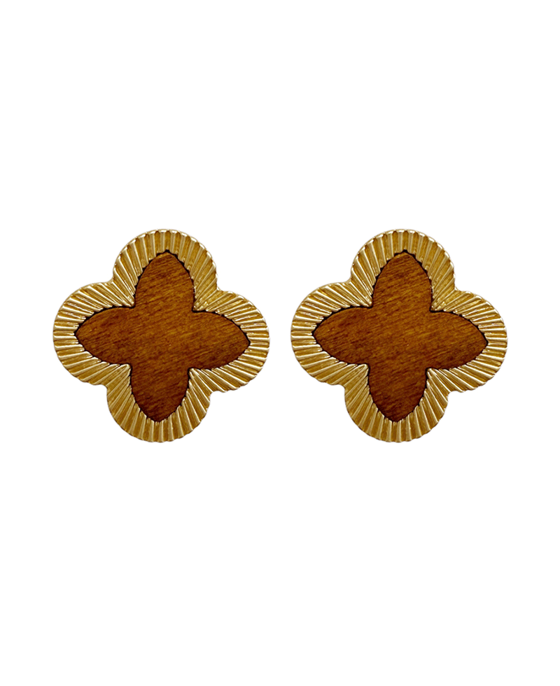Clover Metal Frame Post Earring