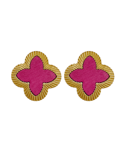 Clover Metal Frame Post Earring