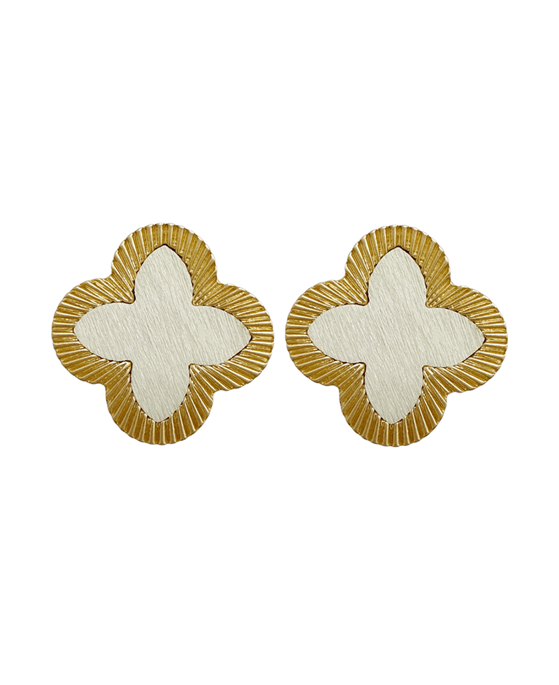 Clover Metal Frame Post Earring
