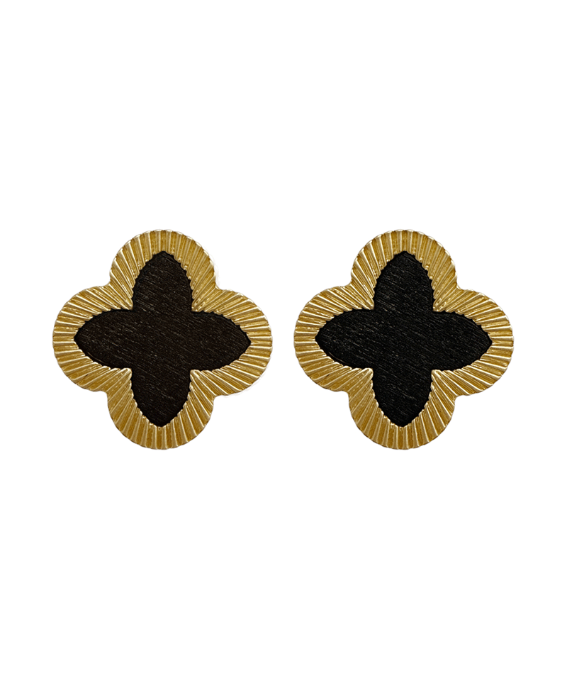 Clover Metal Frame Post Earring