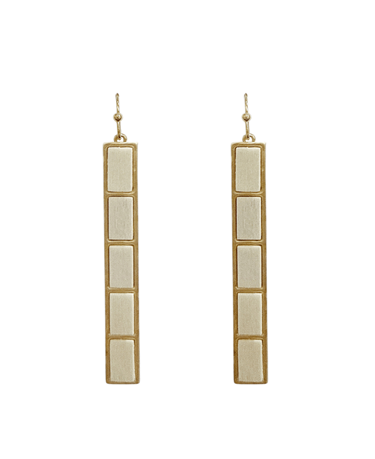 Bar Metal Frame w/ Wood Earring
