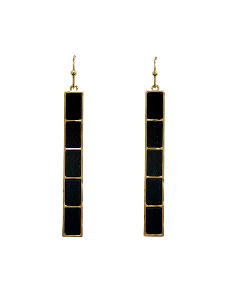 Bar Metal Frame w/ Wood Earring