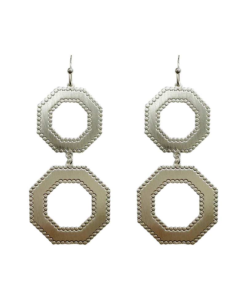 Double Octagon Linked Earring
