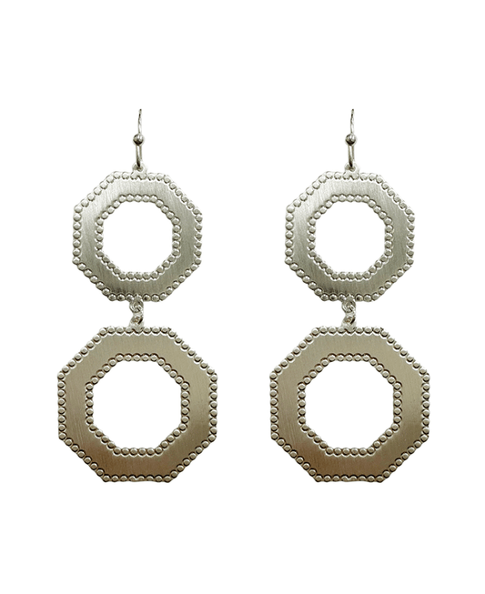 Double Octagon Linked Earring