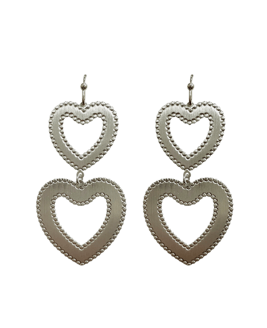 Double Heart Linked Earring
